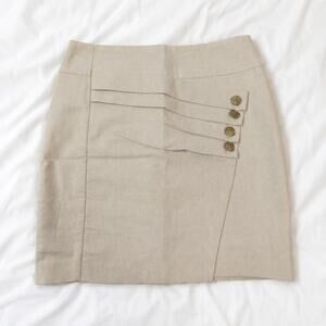 Creatore Korean Beige Button-Detail Mini Skirt Women’s 55 (US XS)